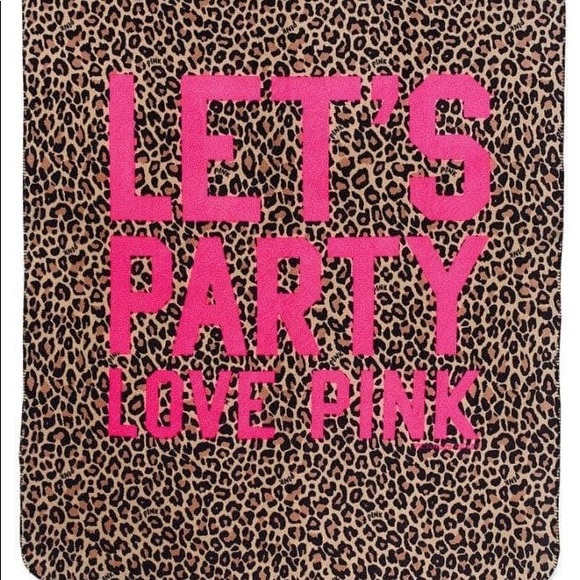 PINK Victoria's Secret Other - VS PINK LET’S PARTY LOVE PINK BLANKET RARE